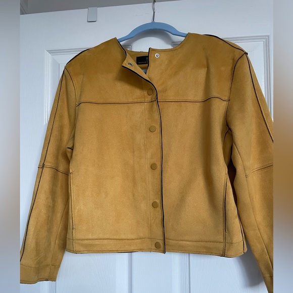 Zara faux suede jacket. Mustard. Size medium. - Picture 1 of 4